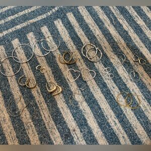 Assorted Silver and Gold Hoop Earrings Set